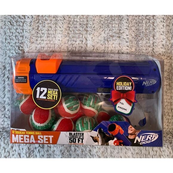 Nerf Dog Mega 12 Ball and Nerf Launcher - Picture 1 of 2